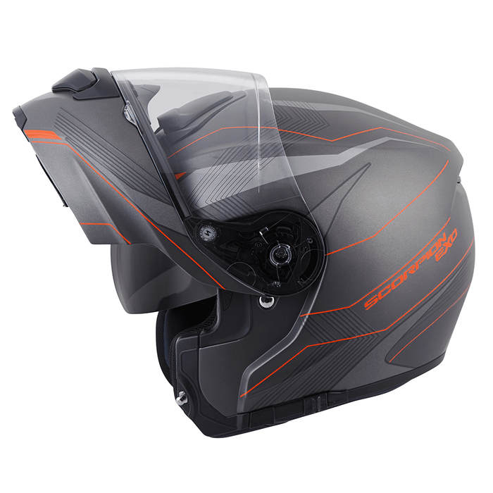 Scorpion EXO-GT3000 Sync Helmets - Dot in Grey/Orange