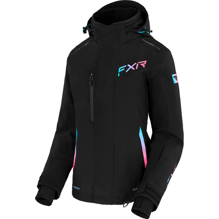 FXR Edge 2-in-1 Women’s Jacket in Black/Sky Blue-E Pink Fade
