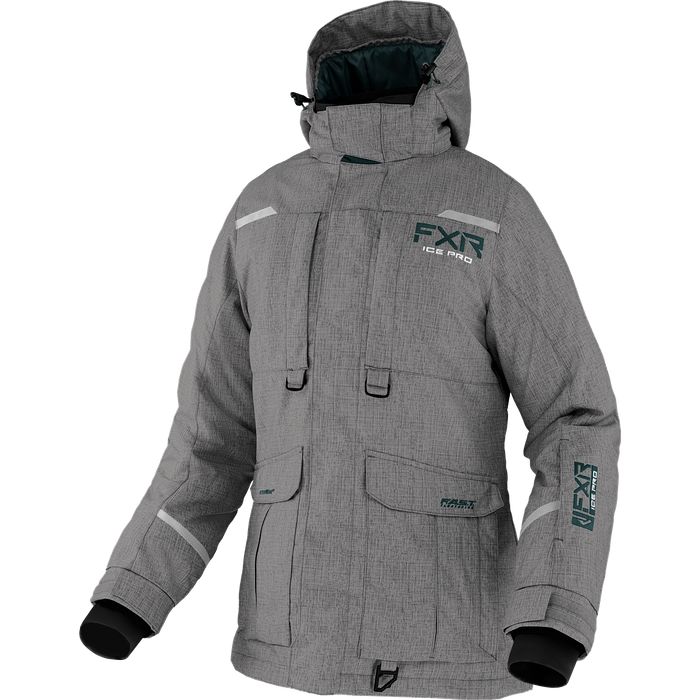 FXR Excursion Ice Pro Women's Jacket in Grey Linen/Ocean