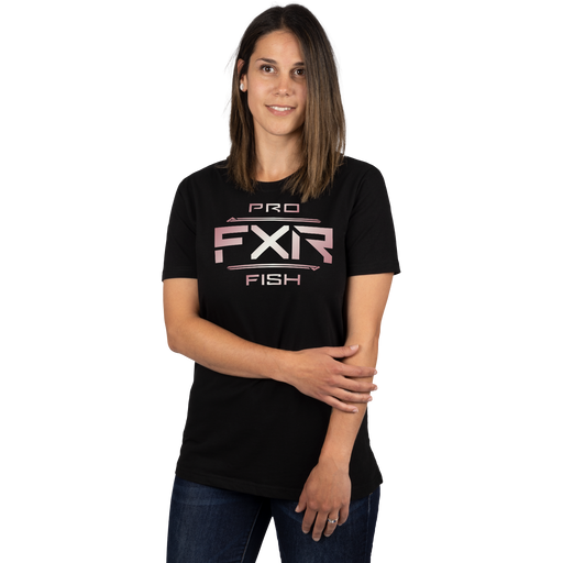 FXR Excursion Premium Women's T-shirt in Black/Dusty Rose