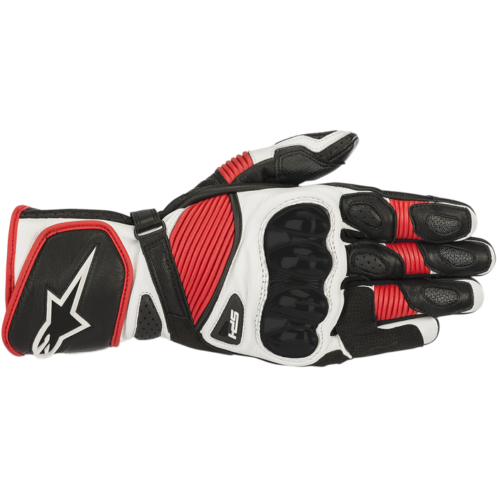 Alpinestars SP-1 V2 Leather Gloves in Black/White/Red