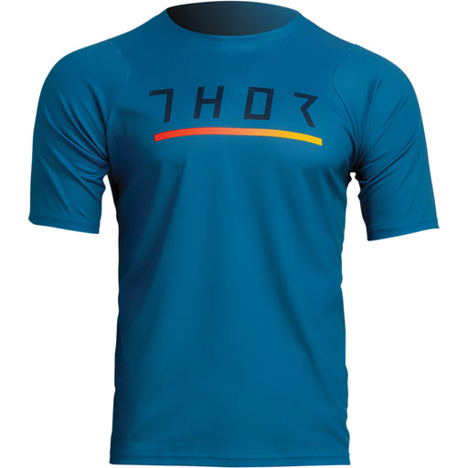 Thor Assist Caliber MTB Short-Sleeve Jersey in Teal