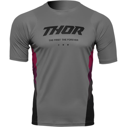Thor Assist React MTB Short-Sleeve Jersey in Gray/Purple
