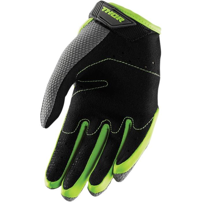 Thor Spectrum Women's Gloves in Gray/Lime - Palm View