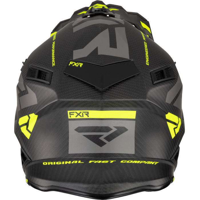 FXR Helium Carbon Helmet with D-ring in HiVis/Charcoal