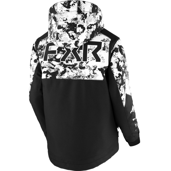 FXR Helium Child Jacket in Black/White Camo