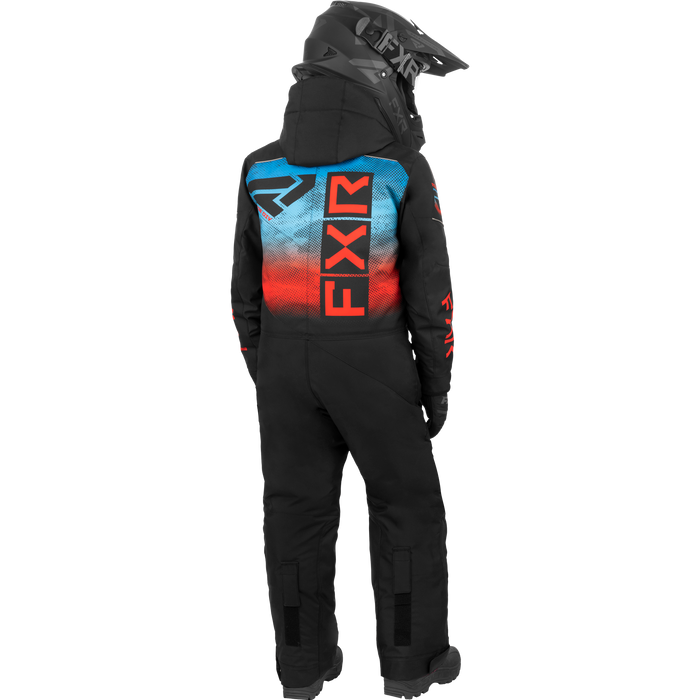 FXR Helium Youth Monosuit in Black/Blue-Red Haze