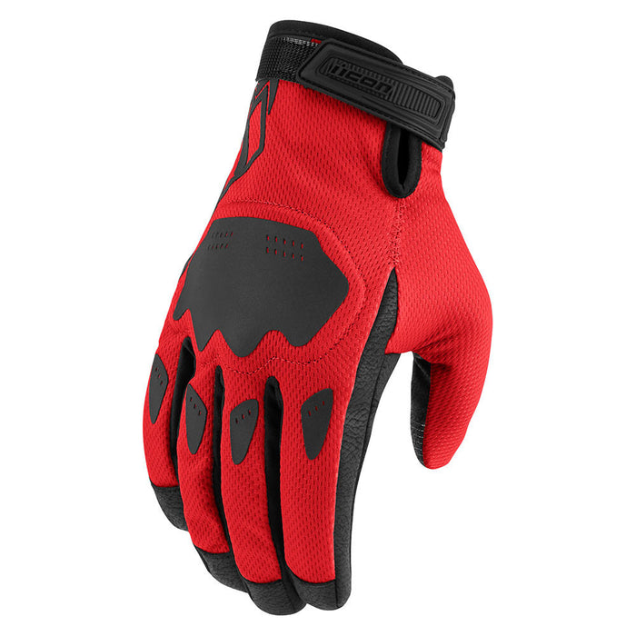 Icon Hooligan CE Gloves in Red