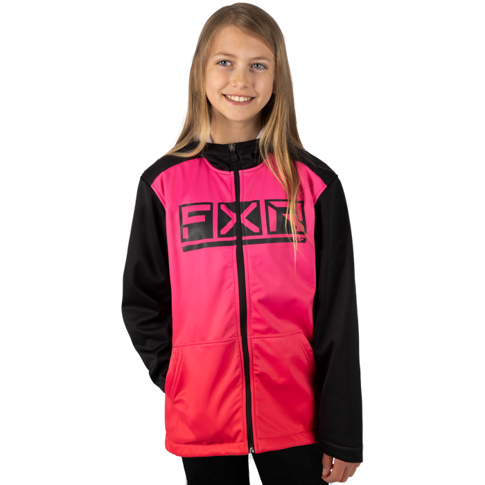 FXR Hydrogen Softshell Youth Jacket in Raspberry/Black