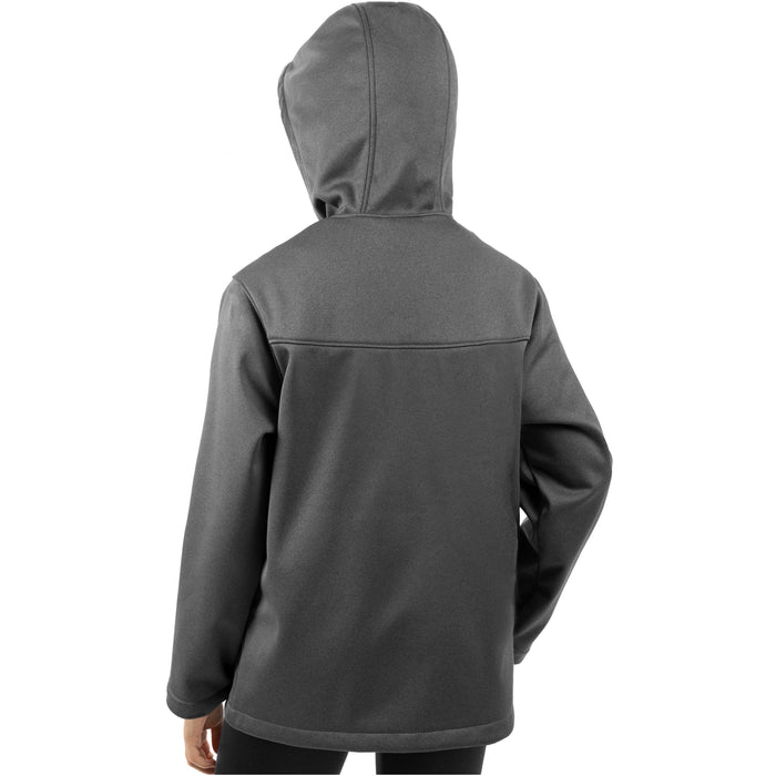 FXR Hydrogen Softshell Youth Jacket in Grey Heather/Seafoam