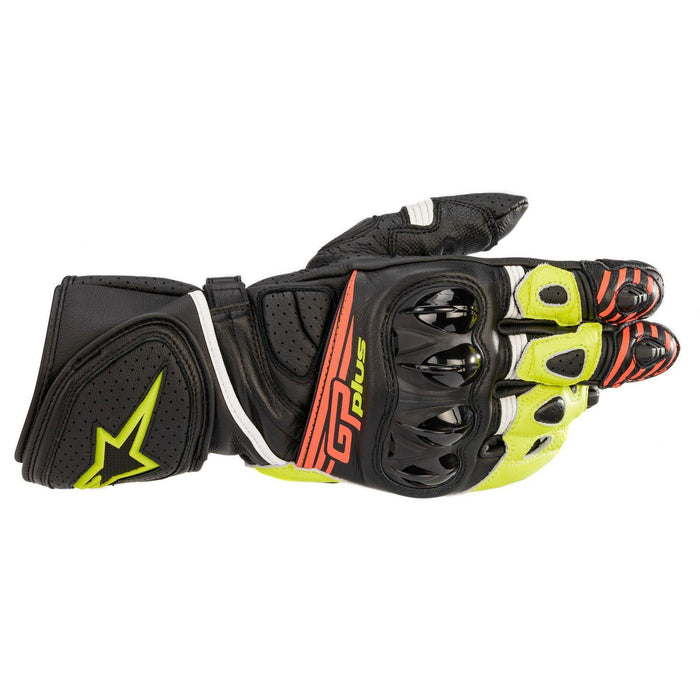 Alpinestars GP Plus R V2 Gloves in Black/Fluo Yellow/Fluo Red