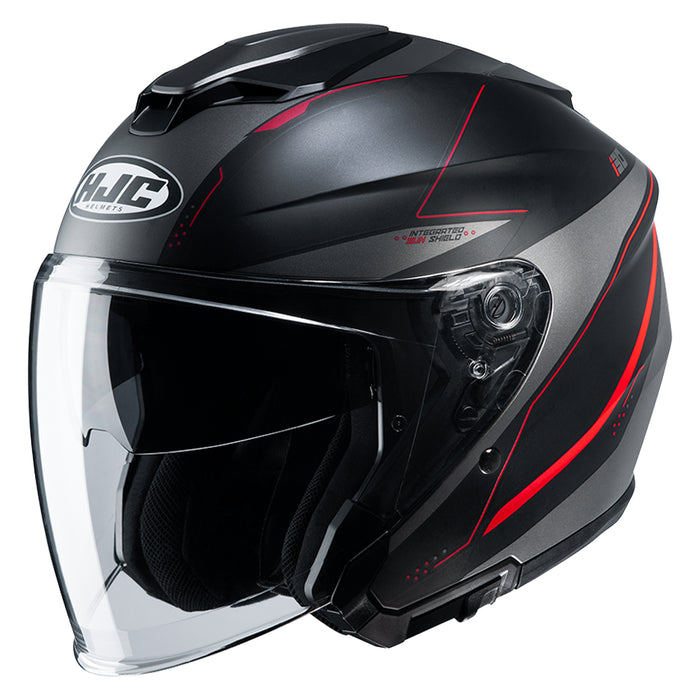 HJC i30 Slight Helmet in Semi-flat Black/Red 2022