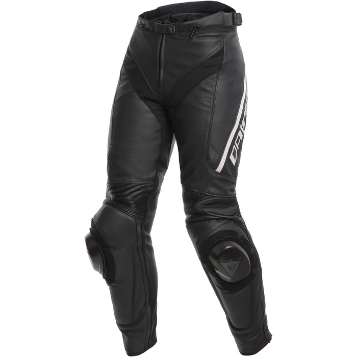 Dainese Delta 3 Lady Leather Pants in Black/Black/White
