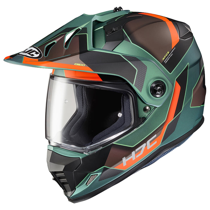 HJC DS-X1 Synergy Helmet in Semi-flat Olive/Orange 2022