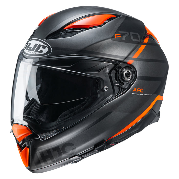 HJC F70 Tino Helmet in Semi-flat Gray/Orange 2022