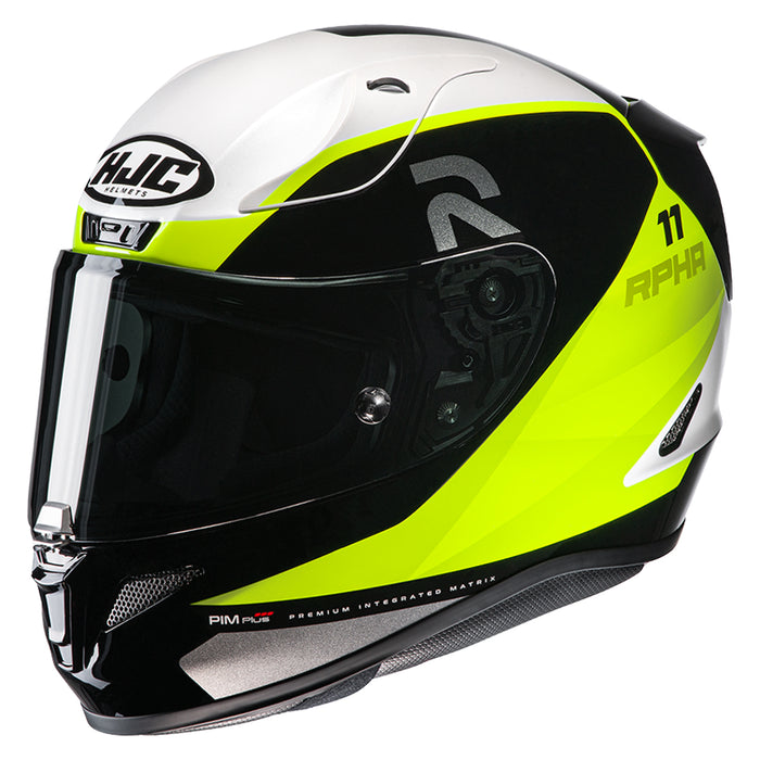 HJC RPHA 11 Pro Texen Helmet in Black/Hi-Viz Yellow
