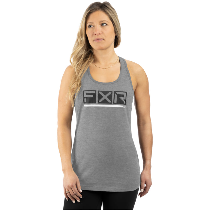 FXR Podium Women's Premium Tank in Grey Heather/Black