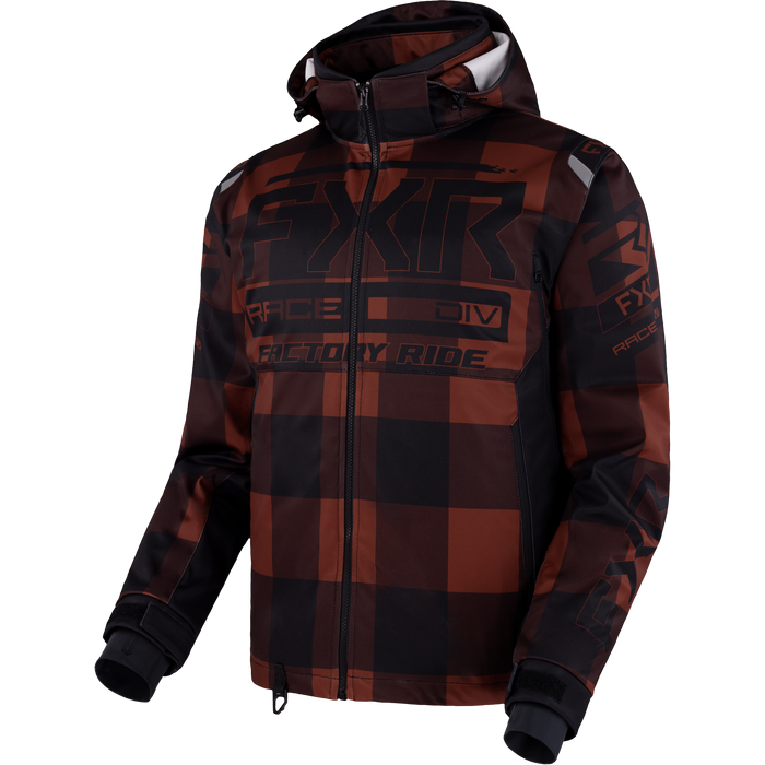 FXR RRX 2-in-1 Jacket in Rust Plaid/Black