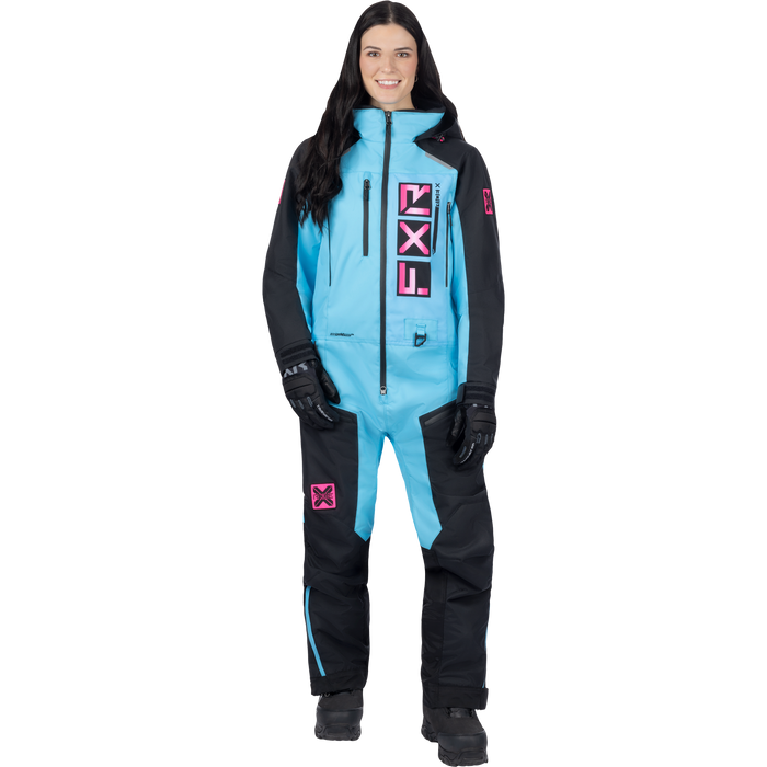 FXR Recruit F.A.S.T Insulated Women’s Monosuit in Black/Sky Blue/E Pink