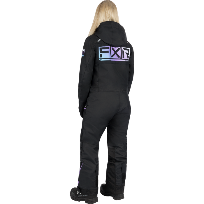 FXR Recruit F.A.S.T Insulated Women’s Monosuit in Black/Sky-Lilac-White Fade