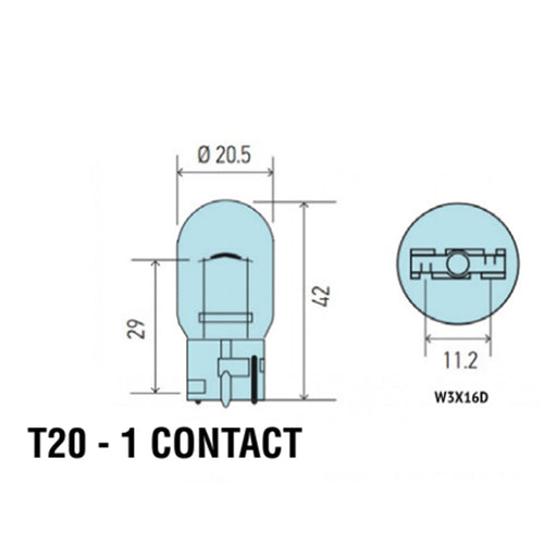T20 - 1 CONTACT 12V BULB