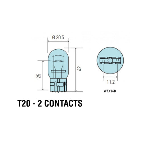 T20 - 2 CONTACTS 12V BULB