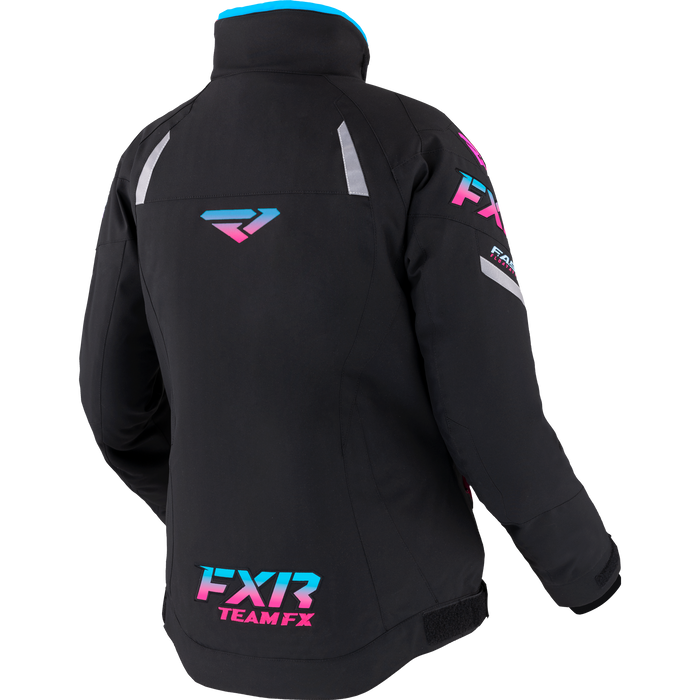 FXR Team FX Women's Jacket in Black/Sky-E Pink Fade