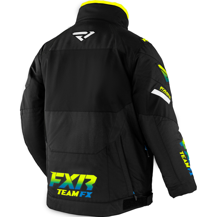 FXR Team FX Jacket in Black/Blue-Hi Vis Fade