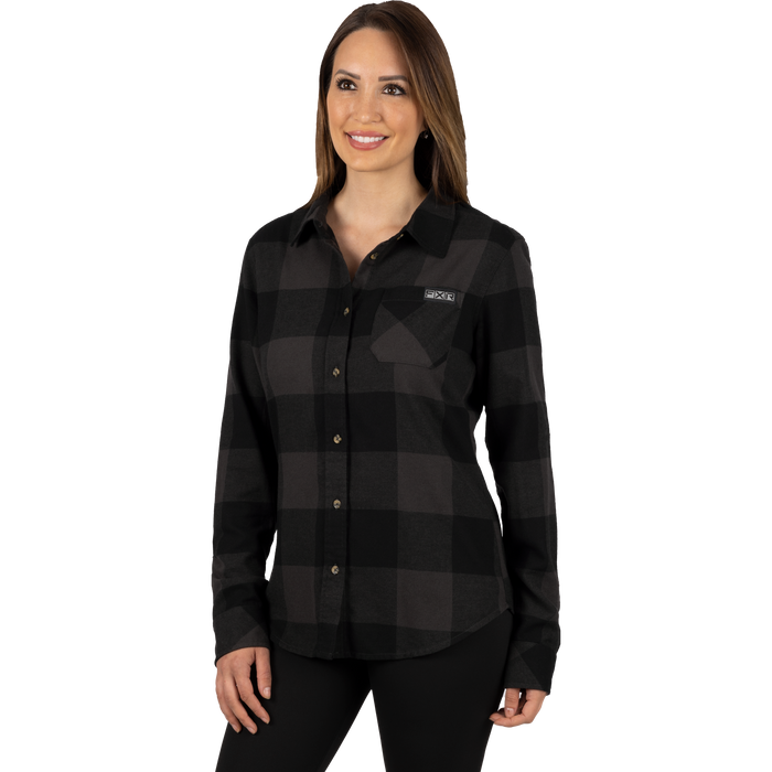 FXR Timber Flannel Women's Shirt in Charcoal/Black