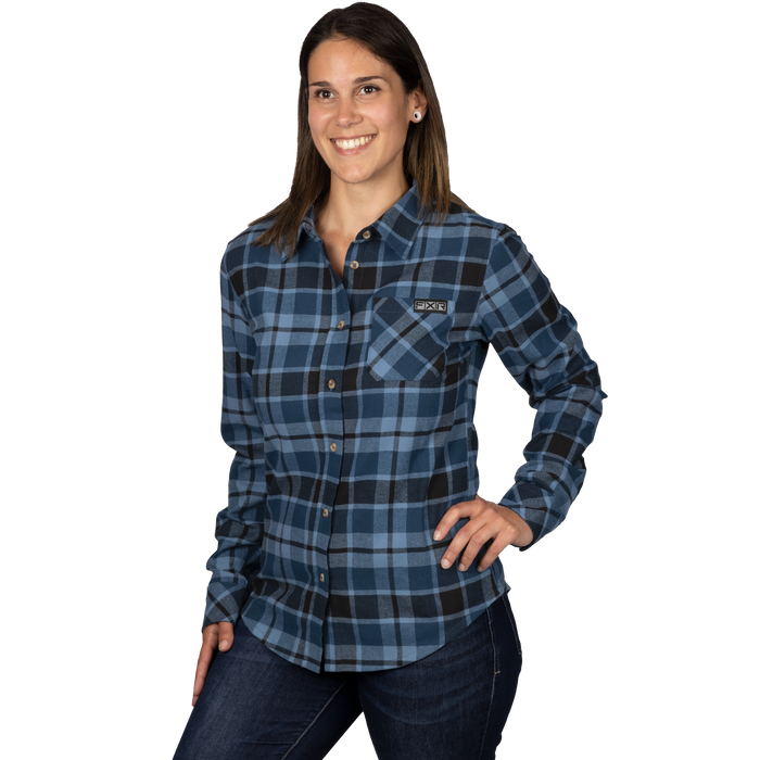 FXR Timber Flannel Women's Shirt in Steel/Slate