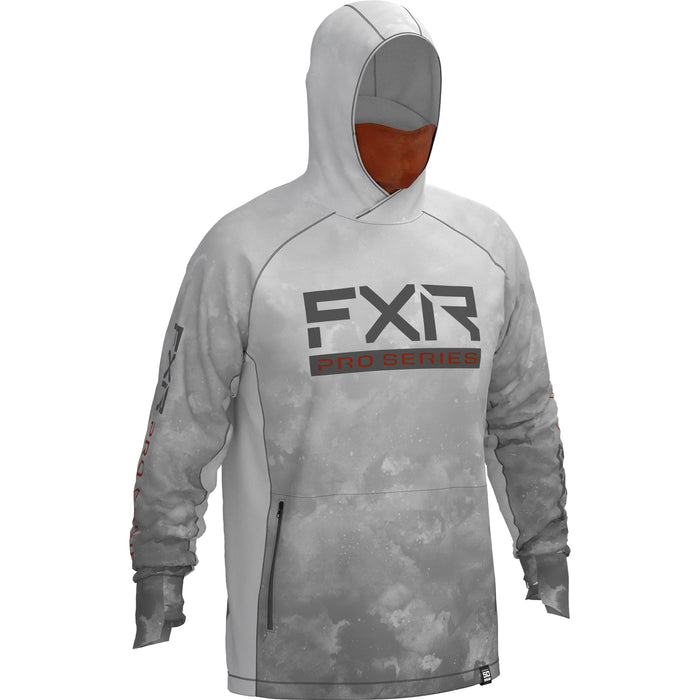 FXR Tournament Pro Hybrid UPF Pullover Hoodie in Grey Ink/Rust