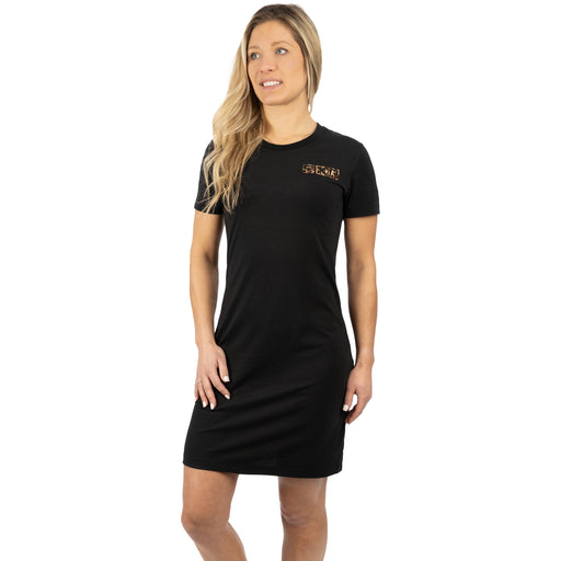 FXR Track Tech Women's T-shirt Dress in Black/Cheetah Print