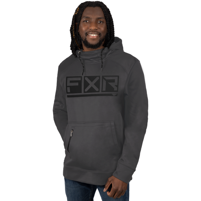 FXR Unisex Podium Tech Pullover Hoodie in Charcoal/Black