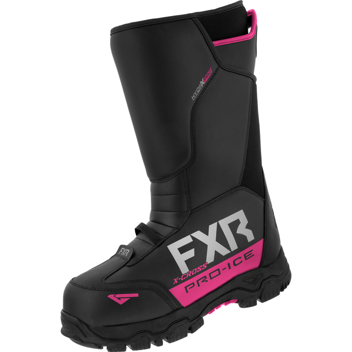 FXR X-Cross Pro-Ice Boot in Black/Fuchsia