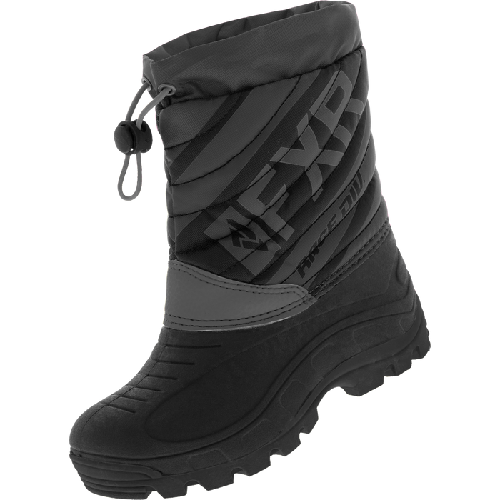 FXR Youth/Child Octane Boots in Black/Charcoal