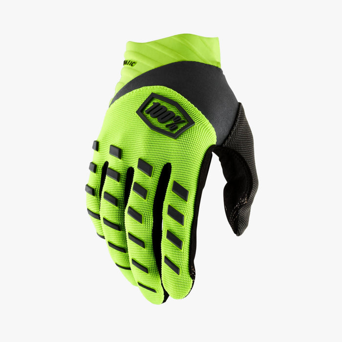 100% Airmatic Youth Gloves in Fluorescent Yellow/Black