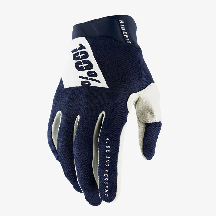100 percent Ridefit Gloves in Navy/White