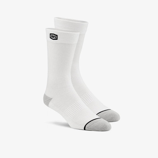 100% Solid Casual Socks in White