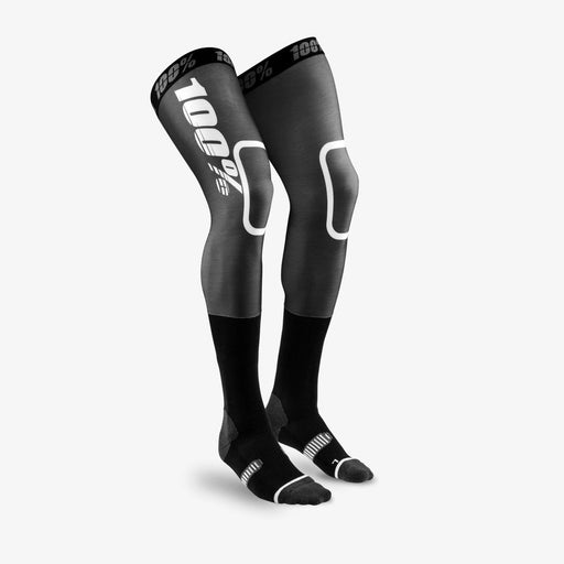 100% Rev Knee Brace Moto Socks in Black/White