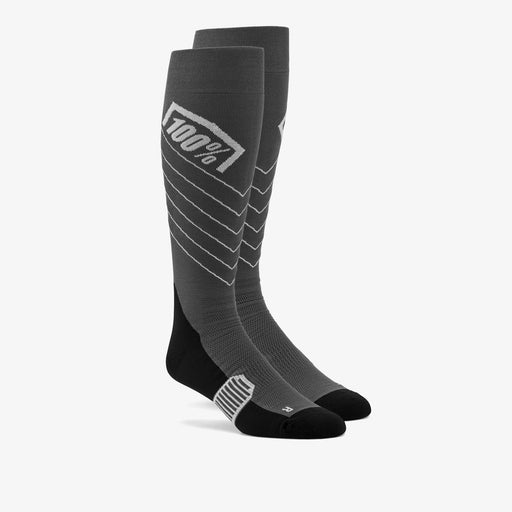 100% Performance Moto Socks Hi Side - Thin To-the-knee in Gray