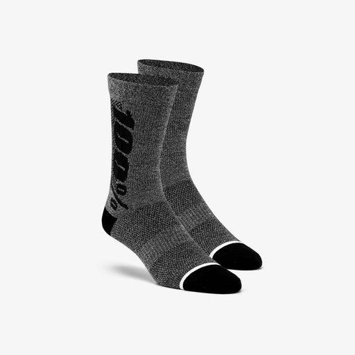 100% Rythym Performance Socks - Merino Wool in Charcoal Heather
