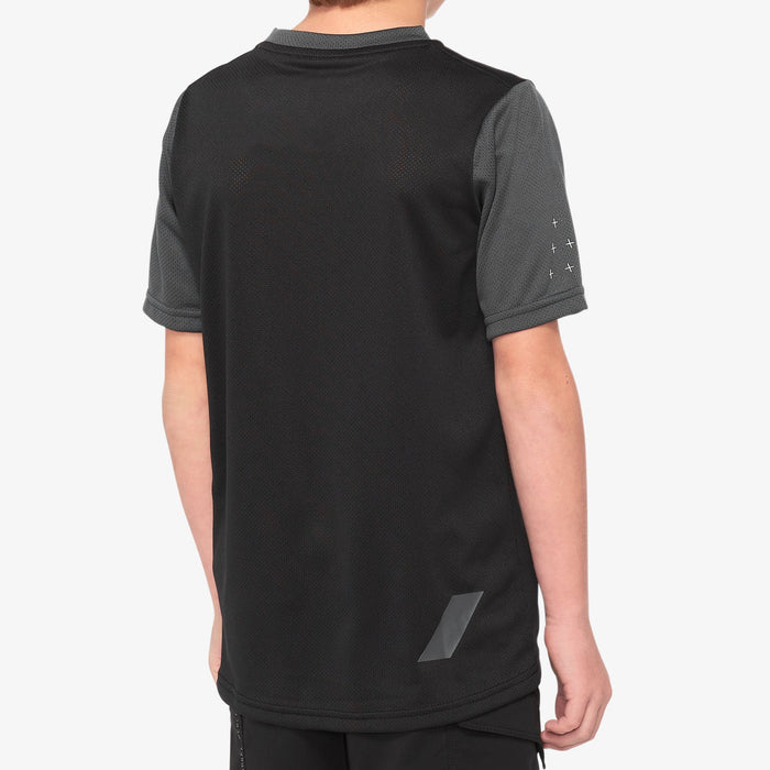100% Ridecamp Youth Jerseys in Black/Charcoal