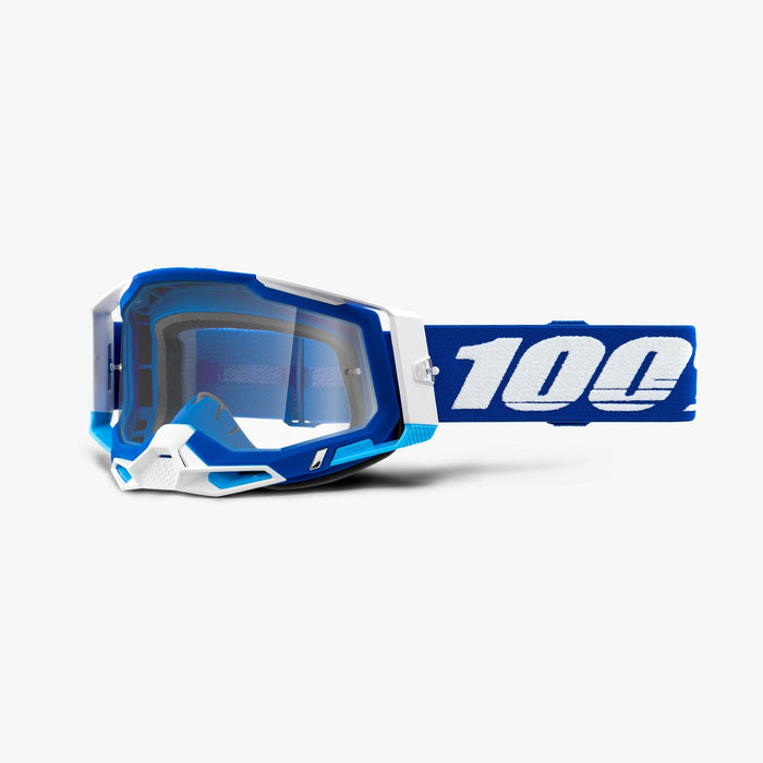 100% Racecraft 2 Googles - Clear Lens in Blue / Blue/White