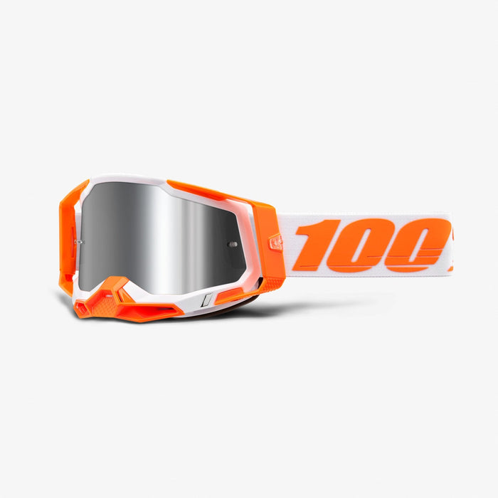 100% Racecraft 2 Googles - Miror Lens in Orange / Silver / White/Orange