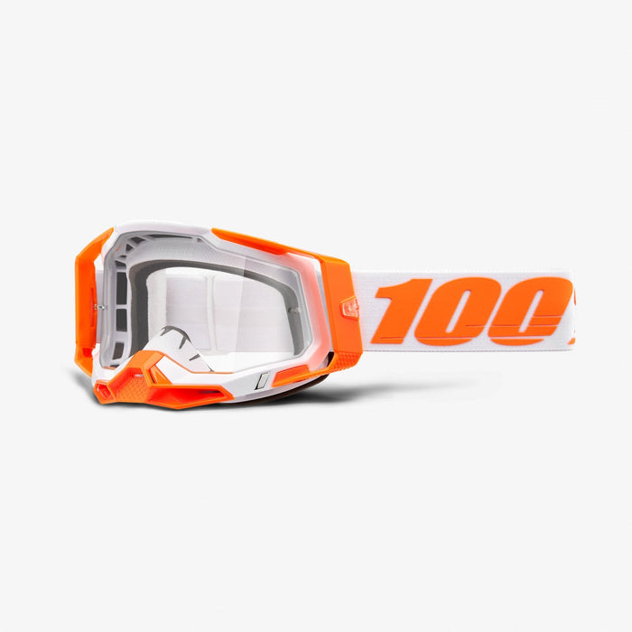 100% Racecraft 2 Googles - Clear Lens in Orange / White/Orange
