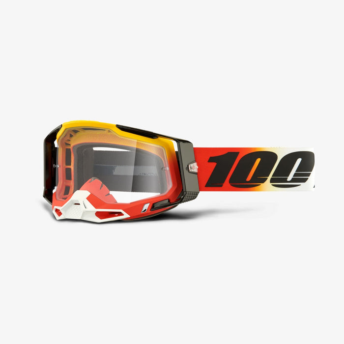 100% Racecraft 2 Googles - Clear Lens in Ogusto / White/Red/Yellow/Black