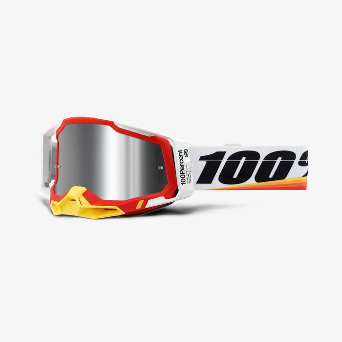 100% Racecraft 2 Googles - Miror Lens in Arsham Red / Silver /White/Black/Red/Orange/Yellow