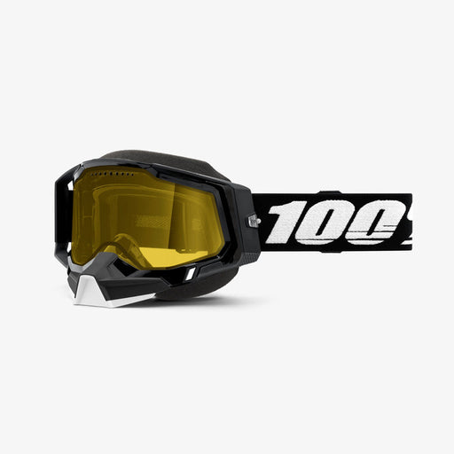 100% Racecraft 2 Snow Goggles - Yellow Lens in Black / Black/White