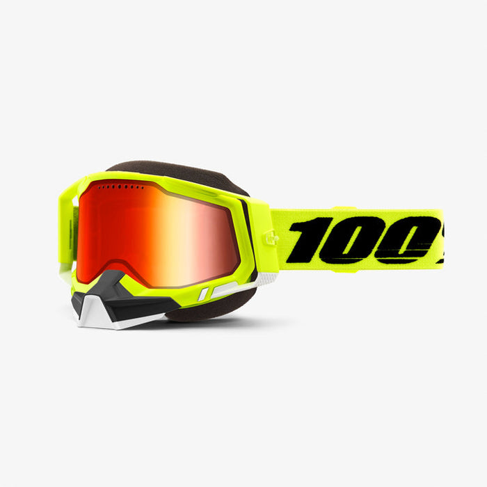 100% Racecraft 2 Snow Goggles - Mirror Lens in Fluorescent yellow / Red / Fluorescent yellow/black 