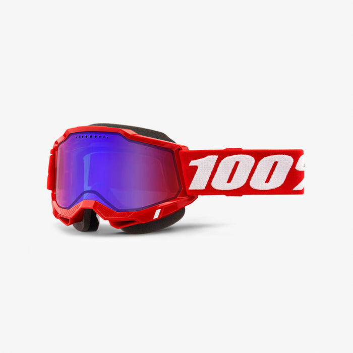 100% Accuri 2 Snow Goggles - Mirror Lens in Red / Red/blue / Red/white